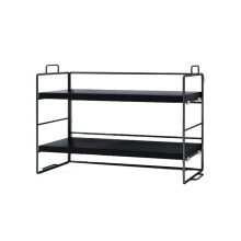 Elegant Wooden Desk Shelf Organizer - Versatile Desktop Bookshelf and Storage Solution Black