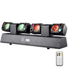 80W LED Moving -Ljus med Fjärrkontroll, Dubbelljus, Discofest, RGBW, DMX512, DJ-Utrustning, Scenbelysning i USA.