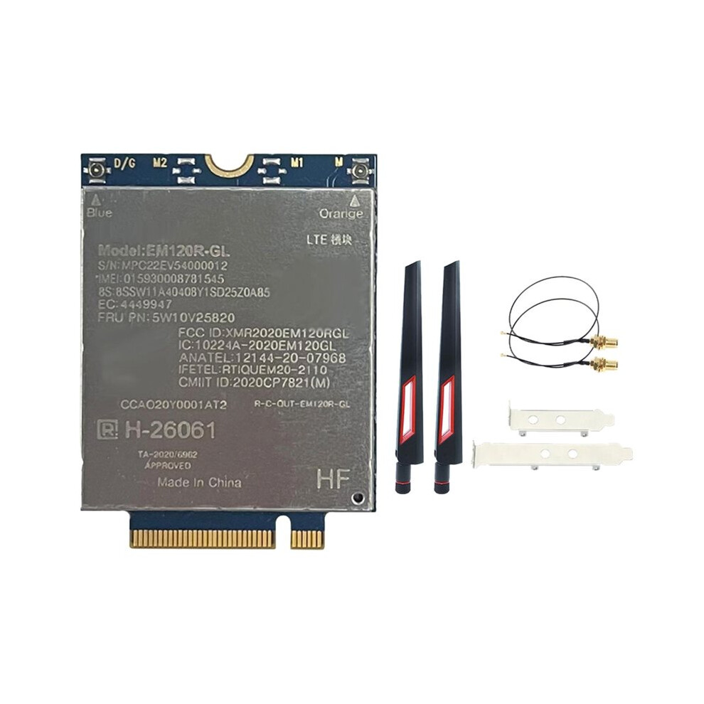 Em120r-Gl 4G Module Em120r Cat12 600Mbps +2X10db Antenna Kit For X1 Yoga 6Th X13 Yoga P14s T14 T15 T15s 4712233985967