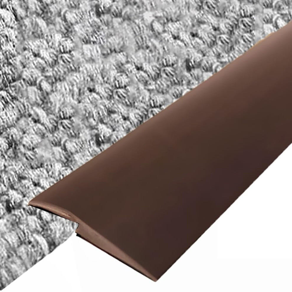 Self Adhesive Floor Transition Strip, 3.3Ft Rubber Threshold Ramp For Laminate Doorway, Antislip Waterproof Design (Coffee, 39'X1.2') 9330225286677