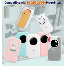 D30 -Drucker Transparente Etiketten 14x30mm Thermopapierrolle für D30/Q30/P15/P11/L11/P12 Etikettendrucker, Klebstoff, 3 Stück