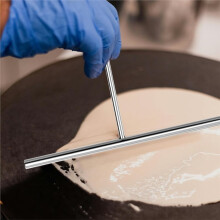 Crepe Spreader and Spatula Kit, Metal Handle Curved Offset Spacula 12",Stainless Steel 7" & 5" T-Shaped Batter Spreaders