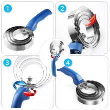 4 Rings Serrated Comb Horse Brush Reversible Steel Comb Brush Scraper W/H Handle Double Sided Shedding for Dog Horse Pet