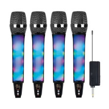 Microphone Sans Fil 2,4 GHz Professionnel avec Éclairage RGB Dynamique pour KTV, Église, Spectacles, Réunions et Domicile