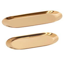 Luxurious Stainless Steel Vanity Tray Set, Decorative Trinket Dish for Bedroom and Bathroom