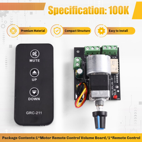 Motor Remote Control Volume Board Pre-Amplifier Infrared Potentiometer with Mute Function 100K 1