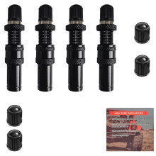 4 Set Automatic Tire Deflator Kit 4 Exhaust Valve and 4 Valve Cover 10-30 PSI Adjustable for Cars Trucks Motor