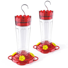Confezione da 2 Mangiatoie In Plastica per Colibrì, Capacità 400 Ml, A Prova di Perdite, Resistenti A Formiche e Api, con 4 Aperture per