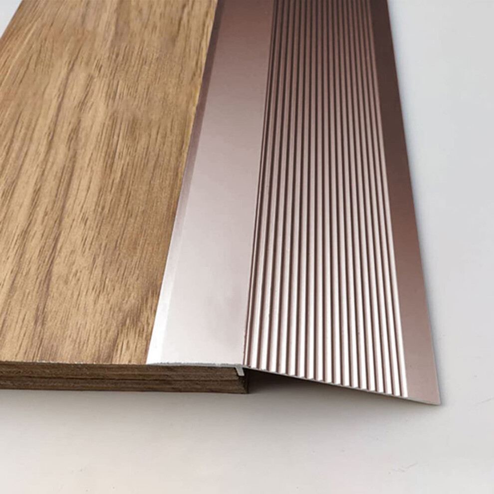 Extra Wide Aluminum Floor Transition Strip For Vinyl And Carpet, Adhesive Threshold Reducer Ramp 9351714437486