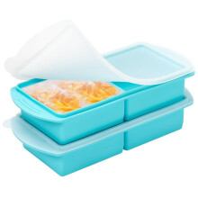 Recipientes Silicone para Congelar Sopas com Tampa - Pacote com 2 Bandejas para Armazenamento Alimentos,Ideais para Cozinhar Quantidades,Preparar