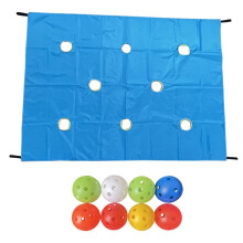 Team Building Game with Hole Tarp and Colorful Balls with 8 Pcs Team Building for Teamwork Group
