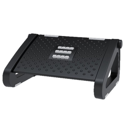 Ergonomic Adjustable Under Desk Foot Rest with Massage Rollers, 6-Level Height Adjustment for Home Use