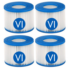 Type VI Spa Filter Cartridge 4 Pack for Bestway and Coleman SaluSpa Hot Tub Replacement, Easy Rinse Cleaning