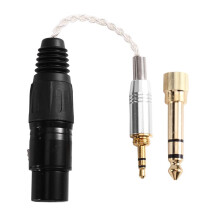 Cavo Adattatore da 3,5 mm Maschio A XLR Bilanciato Femmina A 4 Pin 7N OCC Placcato Argento, Cavo Audio da 3,5 A XLR,