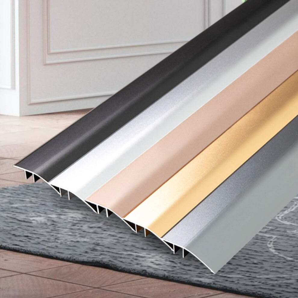 Gray Aluminum Floor Transition Strip 120Cm For Doorway Ramp, Drill Antislip Threshold For Laminate And Tile Floors 9351714437530