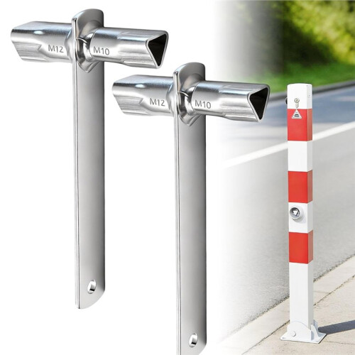 2 Pcs Double-Headed Triangular Keys M10/M12 For Bollards, Barrier Posts And Guardrail Posts With Triangular Locks 2