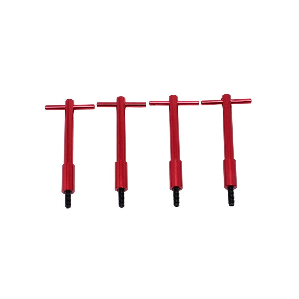 4Pcs Aluminum Valve Cover T-Bar Wing Nut Bolts 1/4"-20 For Sbc Bbc Chevy Tall T-Bar Valve Cover Hold Red 6031145560511