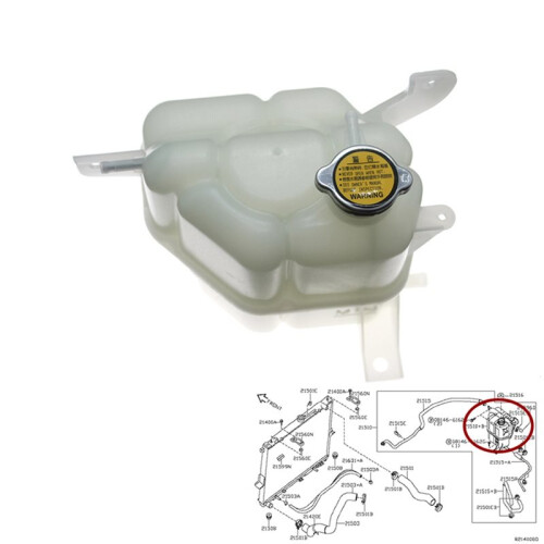Radiator Overflow Coolant Expansion Tank Bottle for  Frontier D40 Navara 2005-2019 2.5 DCi 21710-EC00A 21710-EA010 2