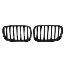 1 Pair Carbon Fiber Style+Gloss Black Front Kidney Grille Replacement for E70 X5 E71 X6 2006-2013