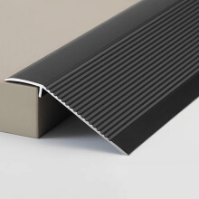 Floor Transition Strip 36 Inch NonSlip Aluminum Threshold for Uneven Floors, Doorway Gap Cover (Black)