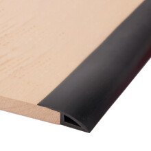 PVC Transition Strip Black 3.3ft, Self Adhesive Floor Threshold Trim for Smooth Carpet to Tile Transition