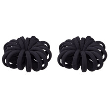 (40 Thick Black Hair Loops)-Elastic Hair Band, No Crease, Elastic Large Cotton Elastic, No Trace Ponytail Holder