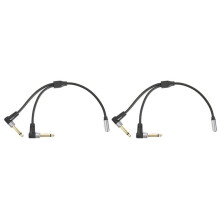 2pcs 1/8 Inch Socket to 1/4 Inch Plug Y Splitter Adapter Cable 0.24M 3.5mm Female Stereo to Dual 6.35mm Male Audio Cable