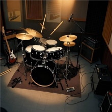 Drum Mat, 4Ft X 5.3Ft Drum Carpet Drum Rug Drum Pad Tightly Woven Fabric with Non-Slip Grip Bottom