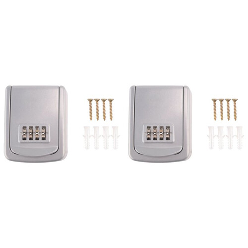 2X Key Lock Box Wall Mounted 4 Digit Combination Lock Box for House Key  Security Key Storage Lock Box