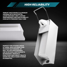 Wall Mounted Soap Dispenser with Elbow Print for Disinfectants and Hand Soaps, White Soap Dispenser, Aluminium, 500 Ml