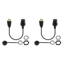 2X Cavo di Prolunga Maschio-Femmina Compatibile  Cavo per Montaggio A Incasso Compatibile  per Cruscotto Auto Barca Moto 0,3 M