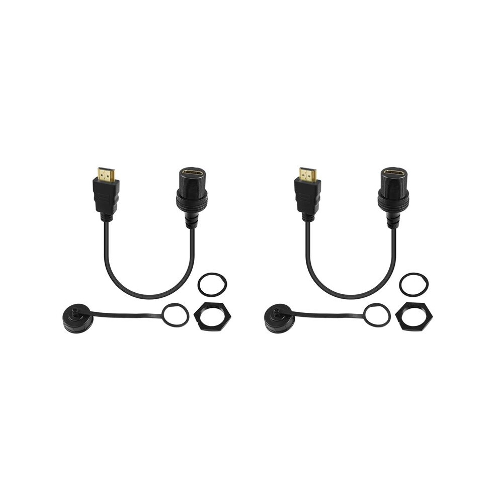 2X -Compatible Male To Female Extension Cable -Compatible Flush Mount Cable For Boat Motorcycle Dashboard 0.3 M 6032183257951