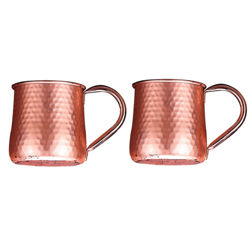 2 Pcs Hammered Copper Beer/Milk Mug,Handcrafted Moscow Mule Cup,Moscow Mule,Drinkware Tableware,520ML