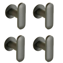 Gray Adhesive Wall Coat Hooks 4 Pack, 360 Rotating NoDrill Rack for Bathroom, Bedroom and Kitchen