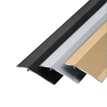 Aluminum Floor Transition Strip Silver 90cm, Smooth Height Transition Threshold Ramp for Doorways, Non‑Slip Durable Finish