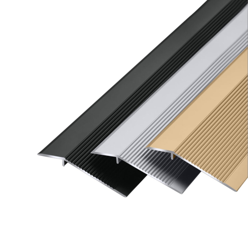Aluminum Floor Transition Strip Silver 90Cm, Smooth Height Transition Threshold Ramp For Doorways, NonâSlip Durable Finish 9330225390411