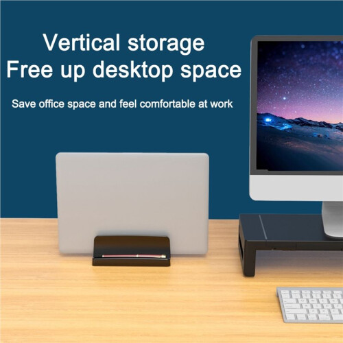 Suporte Vertical para Laptop, Suporte de Mesa com 2 Slots e Estação de Acoplamento para Laptop, Compatível com para , Tablet e Celular - 1