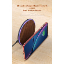 15W Wireless Charger Walnut Wood Grain Slim Wireless Charging for 17 16 15 14 13 Pro Max S25 S26 Charger Pad