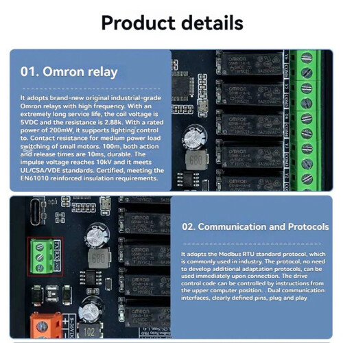 Industrial USB Modbus Relay PRO Modbus RTU Protocol USB/TTL Interface Control PLC Relay Board for Automation D 2