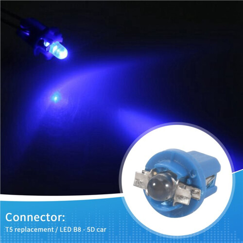 10 Pezzi LED Bulb Meter Dash B8-5D T5 Lampada con Supporto Blu Tuning Auto Car Light 2