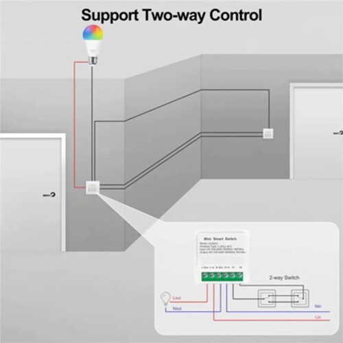 Módulo de Interruptor de Luz Inteligente ZigBee 3.0 para Home Assistant, 16 A,  Interruptor DIY, Compatible con Control de 2 Vías, Funciona con 1
