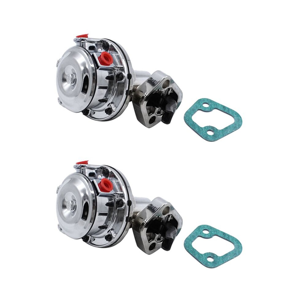 2X For Chevy Small Block V8 Mechanical Fuel Pump - 2 Valve 80 Gph 8 Psi - Sbc (262-400) Chrome Car Accessories 6031075223395