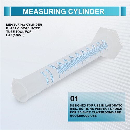 Measuring Cylinder Plastic Graduated Tube Tool for Lab(100Ml) 1