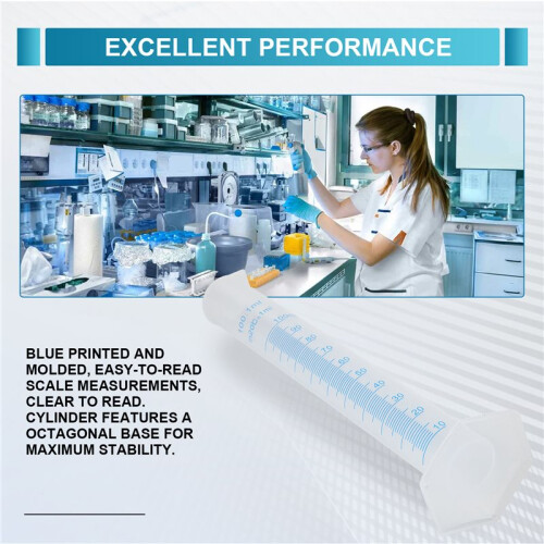 Measuring Cylinder Plastic Graduated Tube Tool for Lab(100Ml) 2