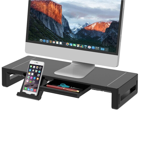 Monitor Stand Riser Computer Stand Desk Shelf Riser with Storage Drawer & Tablet Phone 1