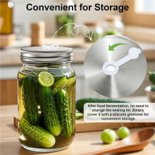 Fermentation Kit for Wide Mouth Mason Fermentation Jar,Pickling/Sauerkraut Kit with 4 Glass Fermentation Weight