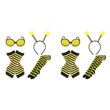 2 Set Bumble Bee Kostymtillbehör för Kvinnor Halloween Honey Bee Kostymer Cosplay Party Performance Kläder