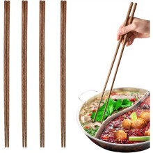 Chopstick Cooking, 4 Pairs Long Wooden Chinese Chopsticks 42cm