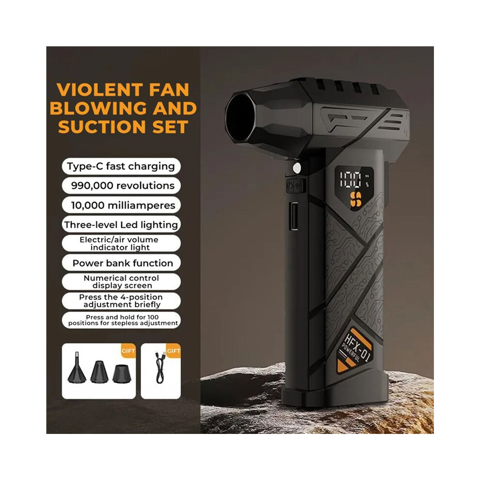 Hfx-01 Air Blower Turbocharged Fan 990000Rpm Blowing Force Strong Airflow Turbo Fan Wireless Compressed Air Duster 4712467356663