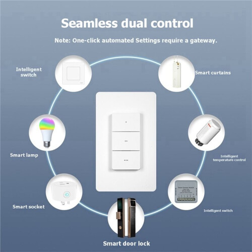Tuya Zigbee  Wireless Scene  3 Gang 9 Scenarios Linkage Magnetic Design Handheld Push Button Control US 1